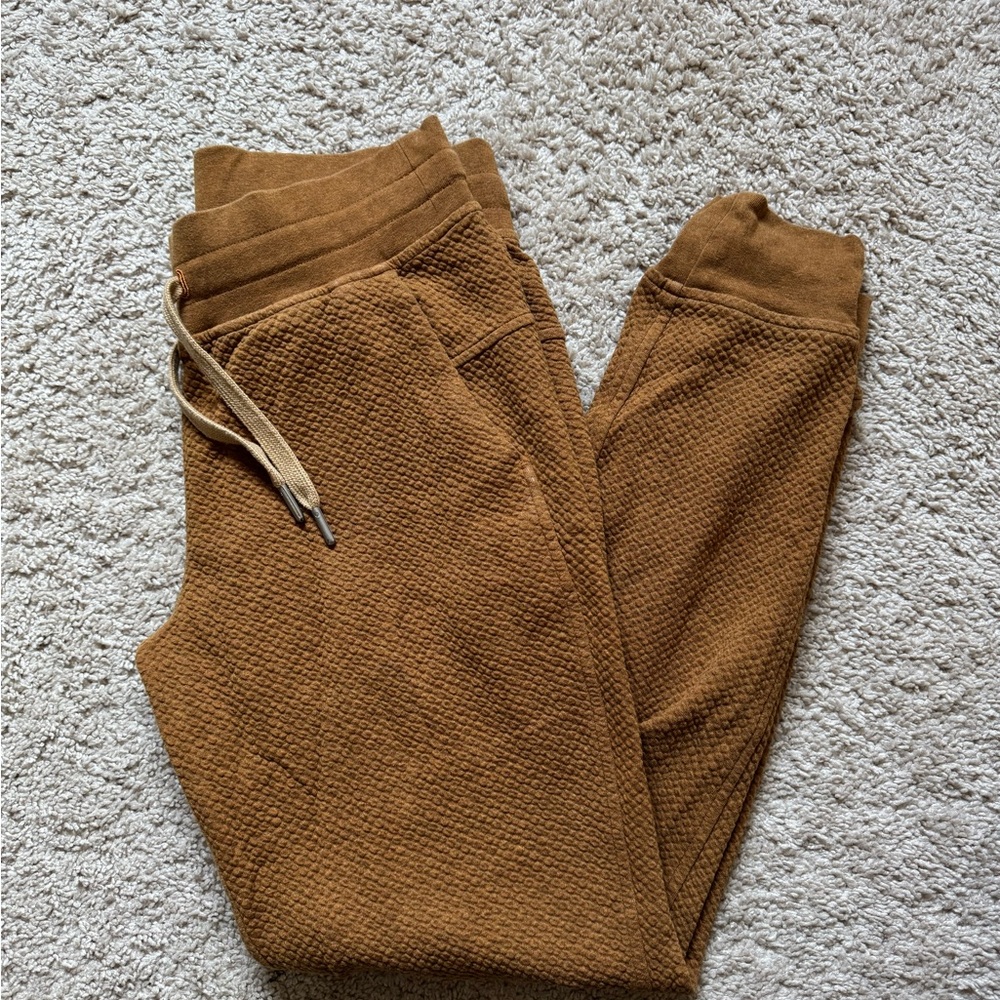 lululemon warm down rust Brown textured joggers 6